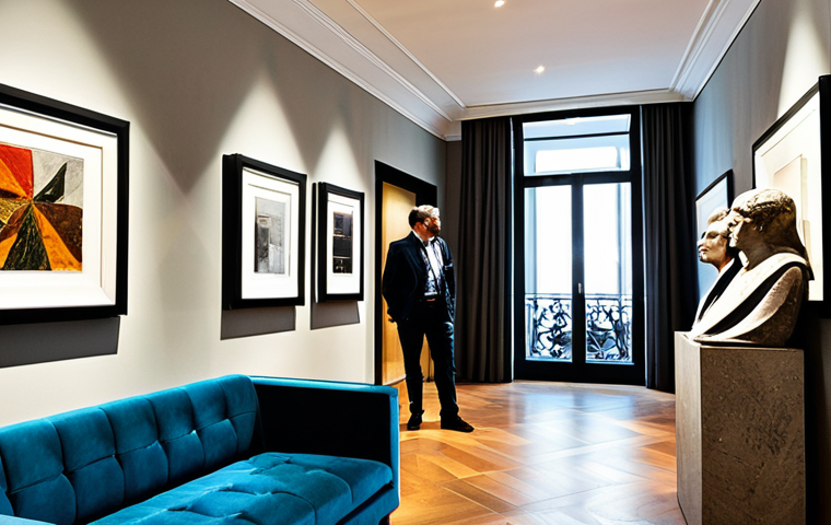 Art Hotel Lobby in Porto**
"A luxurious art hotel lobby in Porto, Portugal. Guests are admiring contemporary Portuguese art displayed on the walls and sculptures placed strategically around the room. Focus on the interplay of natural light and carefully positioned spotlights highlighting the artwork. Professional photography, interior design, warm and inviting atmosphere, fully clothed guests, safe for work, appropriate content, perfect anatomy, natural proportions, professional setting."
**