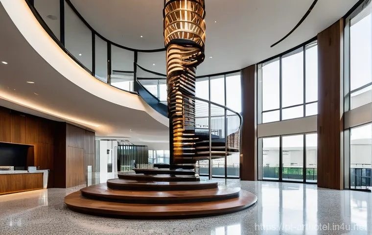 아트호텔에 숨겨진 예술의 가치 - Prompt 1: The Grand Architectural Welcome**