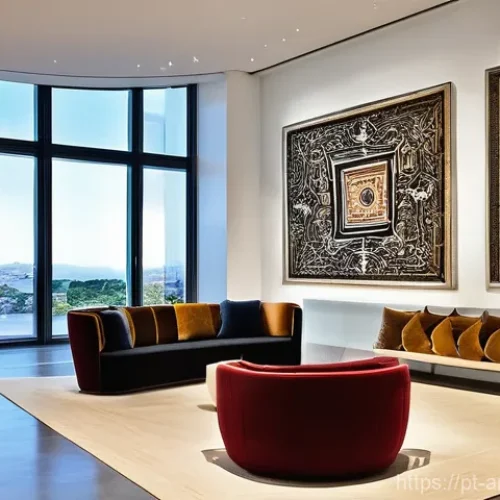 아트호텔과 예술의 만남 - **Prompt 1: Grand Portuguese Art Hotel Lobby, A Living Gallery**
    "A wide-angle shot of a luxurio...